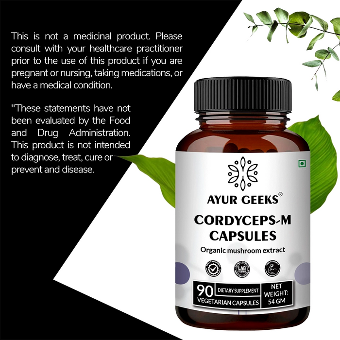 Ayurgeeks Cordyceps-M Capsules 2000mg - 90 Capsules