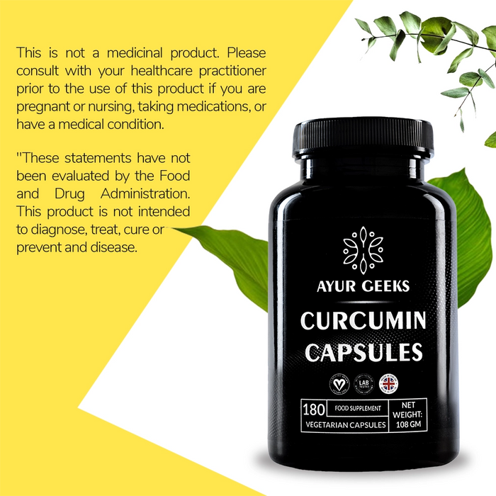 Ayurgeeks Curcumin Capsules 2600mg - 180 Capsules