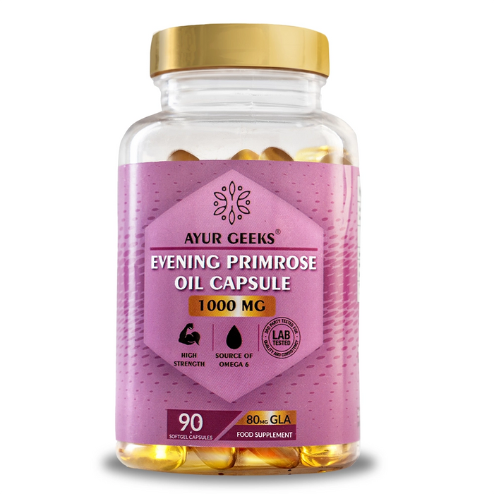 Ayurgeeks Evening primrose Oil Capsule 1000mg - 90 Softgel Capsules