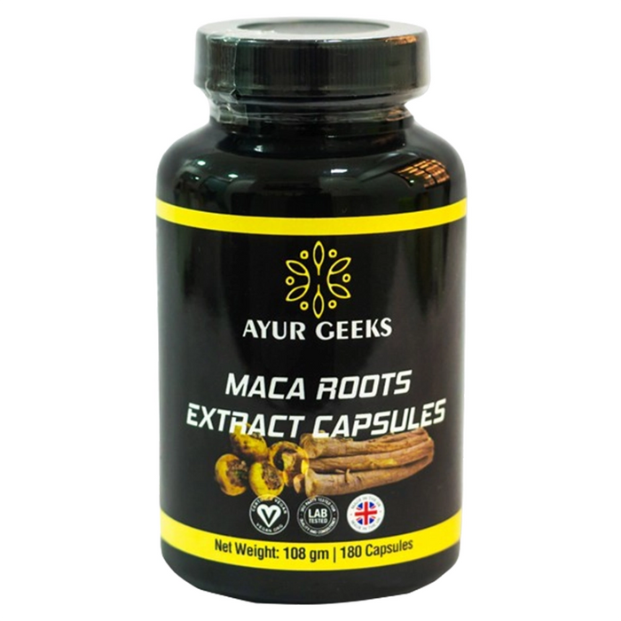 Ayurgeeks Maca Roots Extract Capsules 6000 mg - 180 Capsules