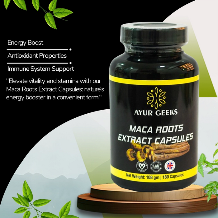 Ayurgeeks Maca Roots Extract Capsules 6000 mg - 180 Capsules