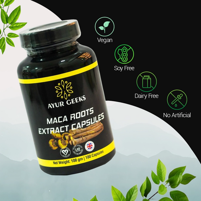 Ayurgeeks Maca Roots Extract Capsules 6000 mg - 180 Capsules