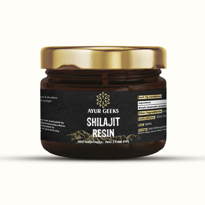 Ayurgeeks Himalayan Pure Shilajit Resin 30g - Rich in Fulvic Acid