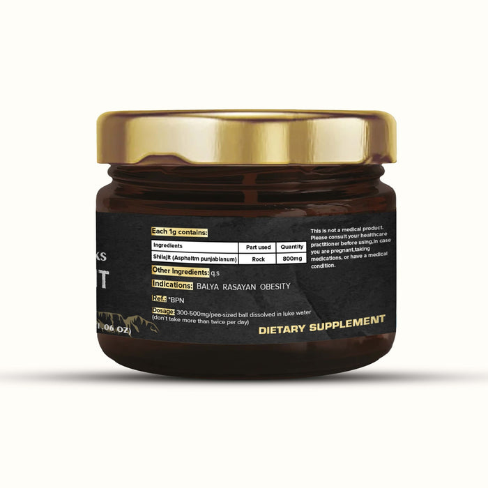 Ayurgeeks Himalayan Pure Shilajit Resin 30g - Rich in Fulvic Acid